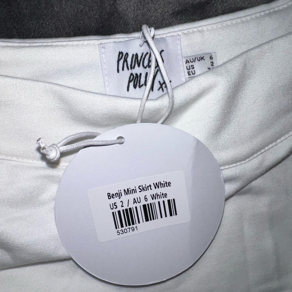 Princess Polly Benji Mini Skirt in White Size 2 New with tag - Picture 15 of 16